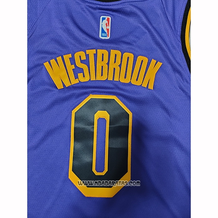 Camiseta Los Angeles Lakers Russell Westbrook #0 Statement 2022-23 Violeta